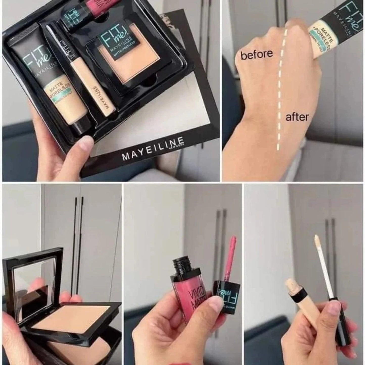 MAYBELLINE FIT COMPLETE MAKUP SET (3 in 1 )