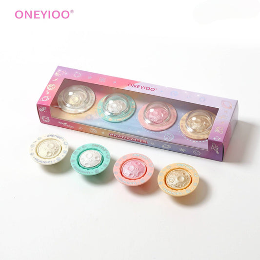 Pack of 4 Oneyioo Lunar Space Highlighters Galaxy Glow Glitter Powder Set