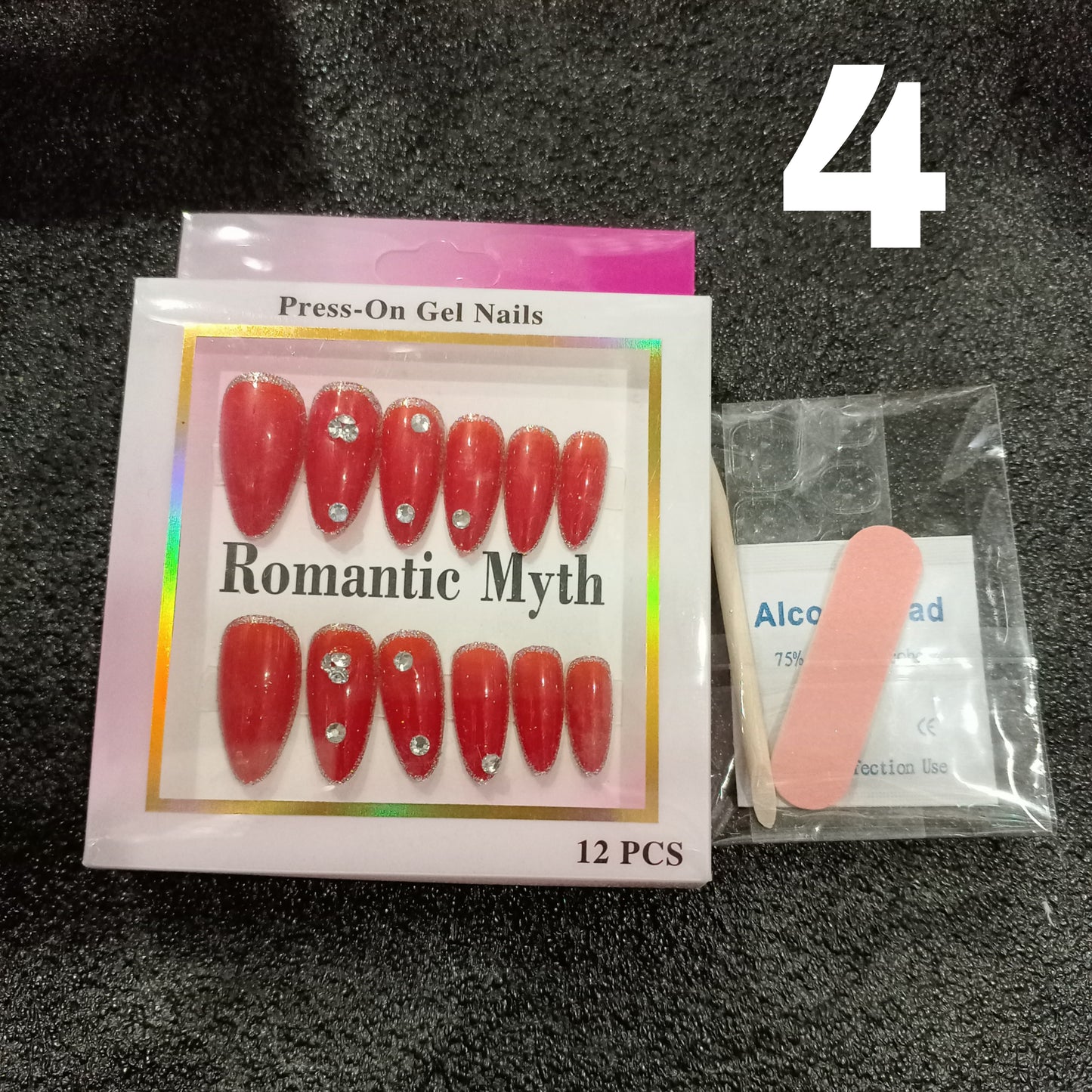 12 pcs of Press-on nails Set Stylish, Reusable, Easy To Apply